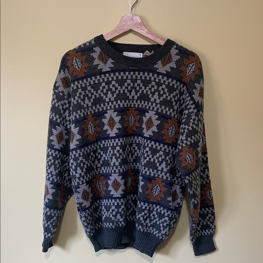Oversized Fall Pattern Sweater